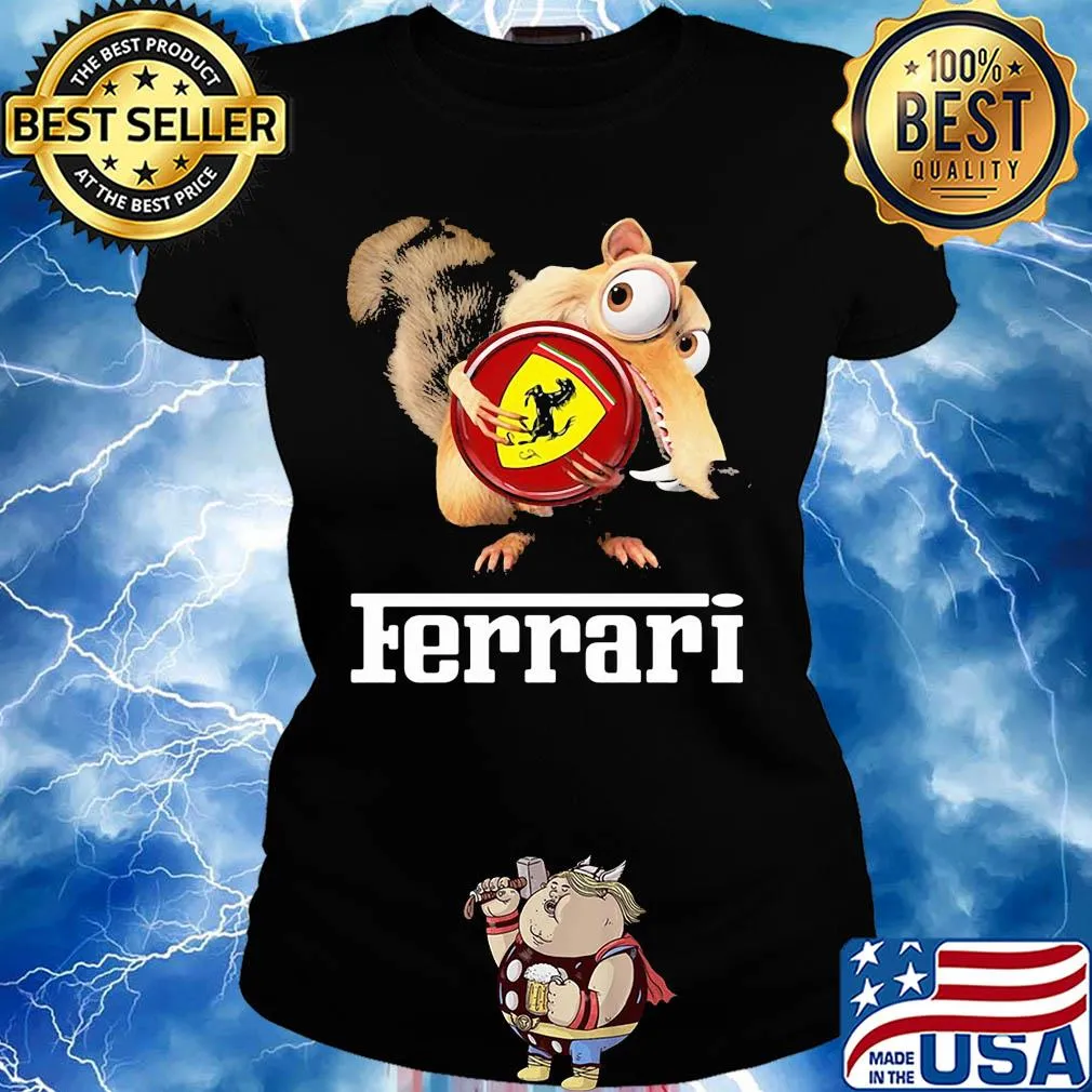Ice age scrat hug ferrari s Ladies tee