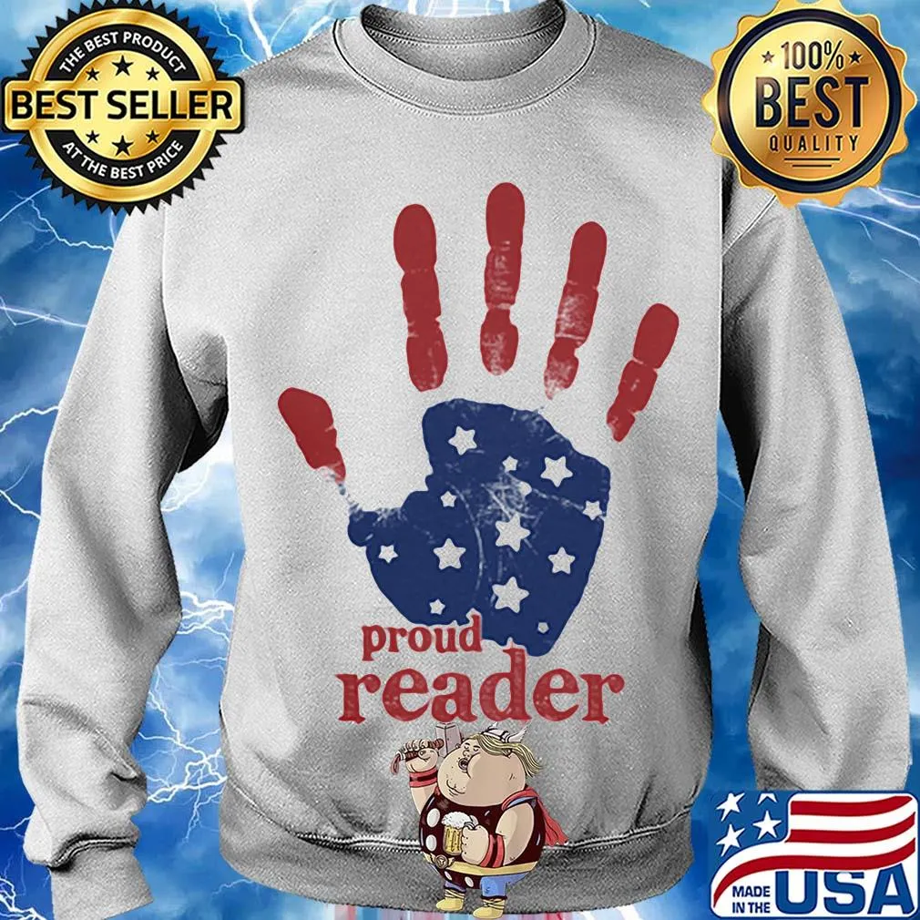 Independence Day handprint proud reader s Sweater