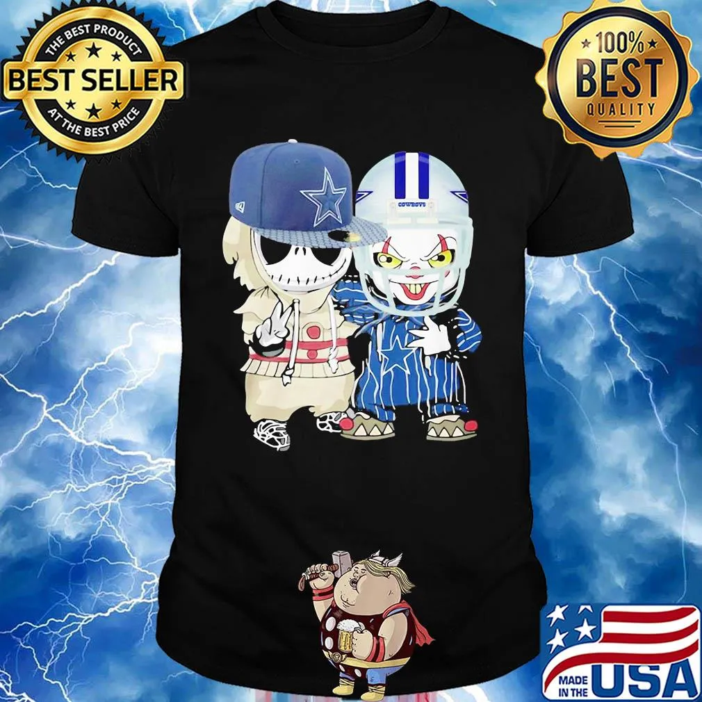 Jack skellington and joker player dallas cowboys football shirt