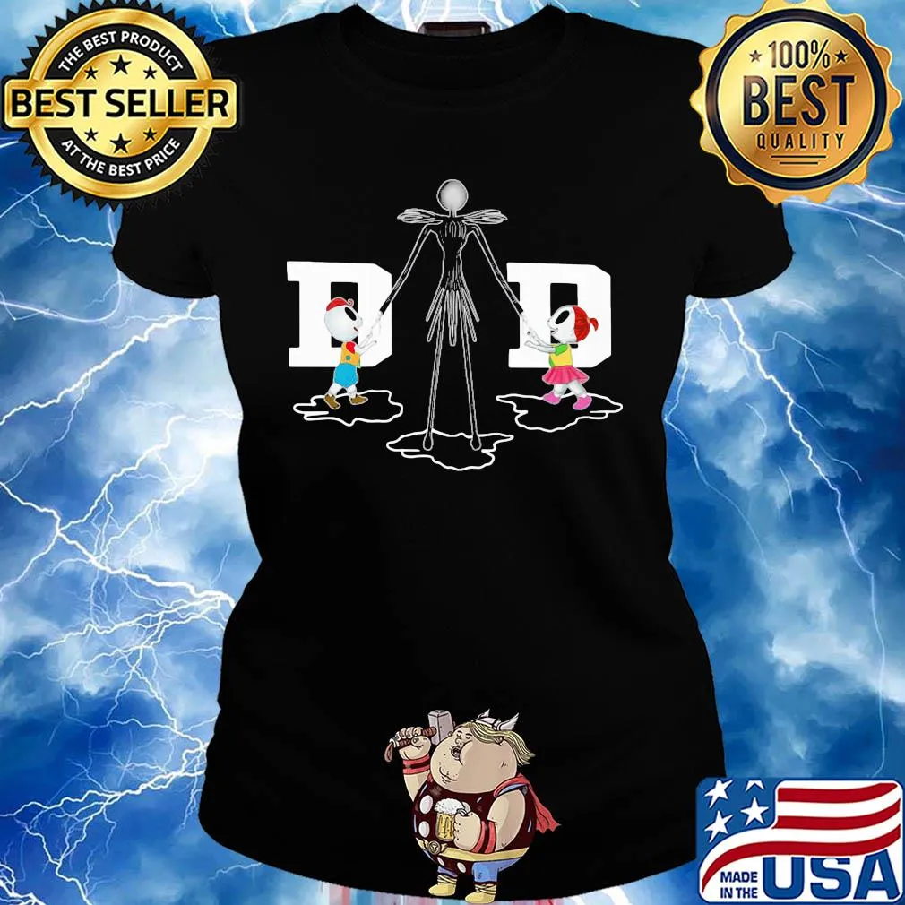 Jack skellington son and daughter dad happy father's day s Ladies tee