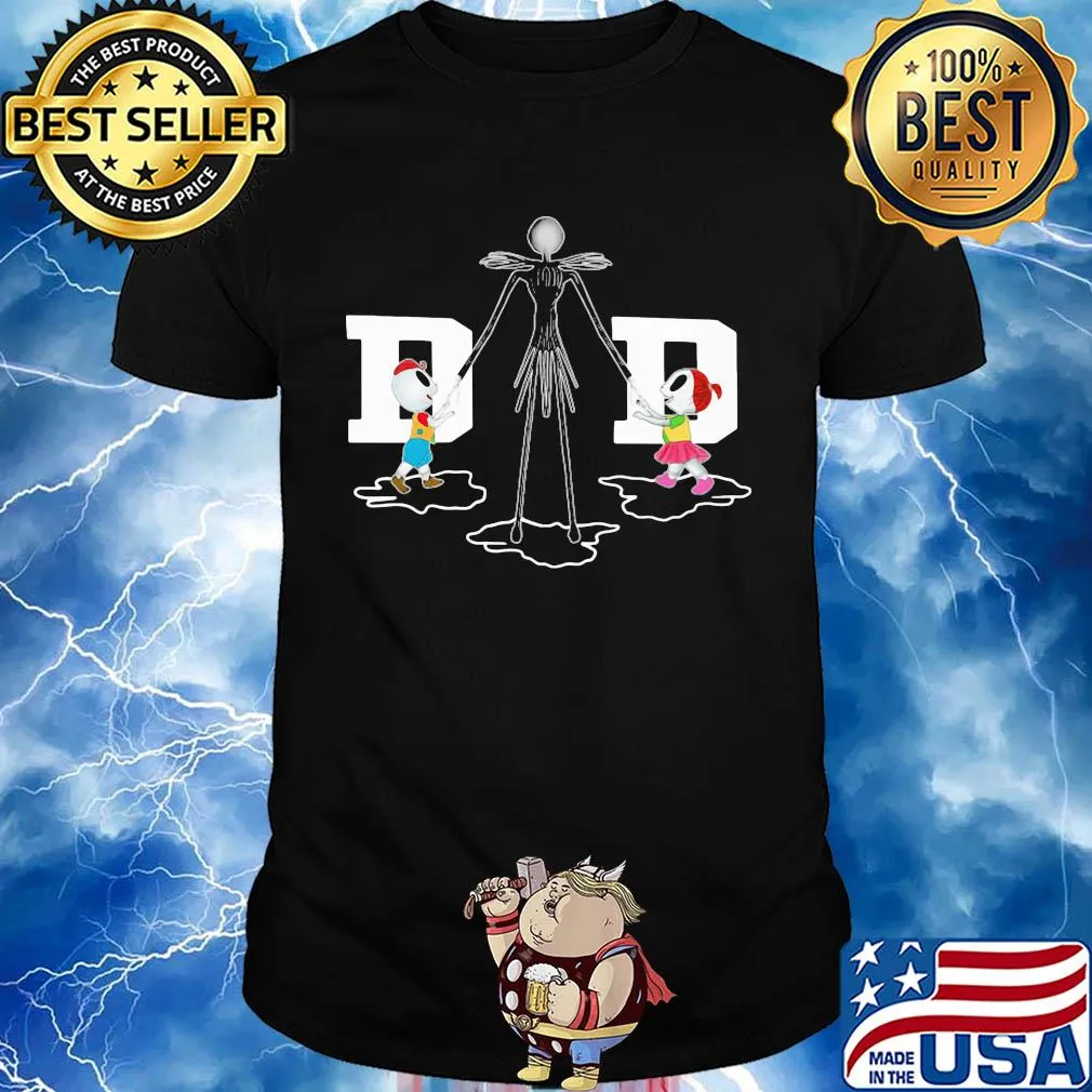 Jack skellington son and daughter dad happy father's day shirt