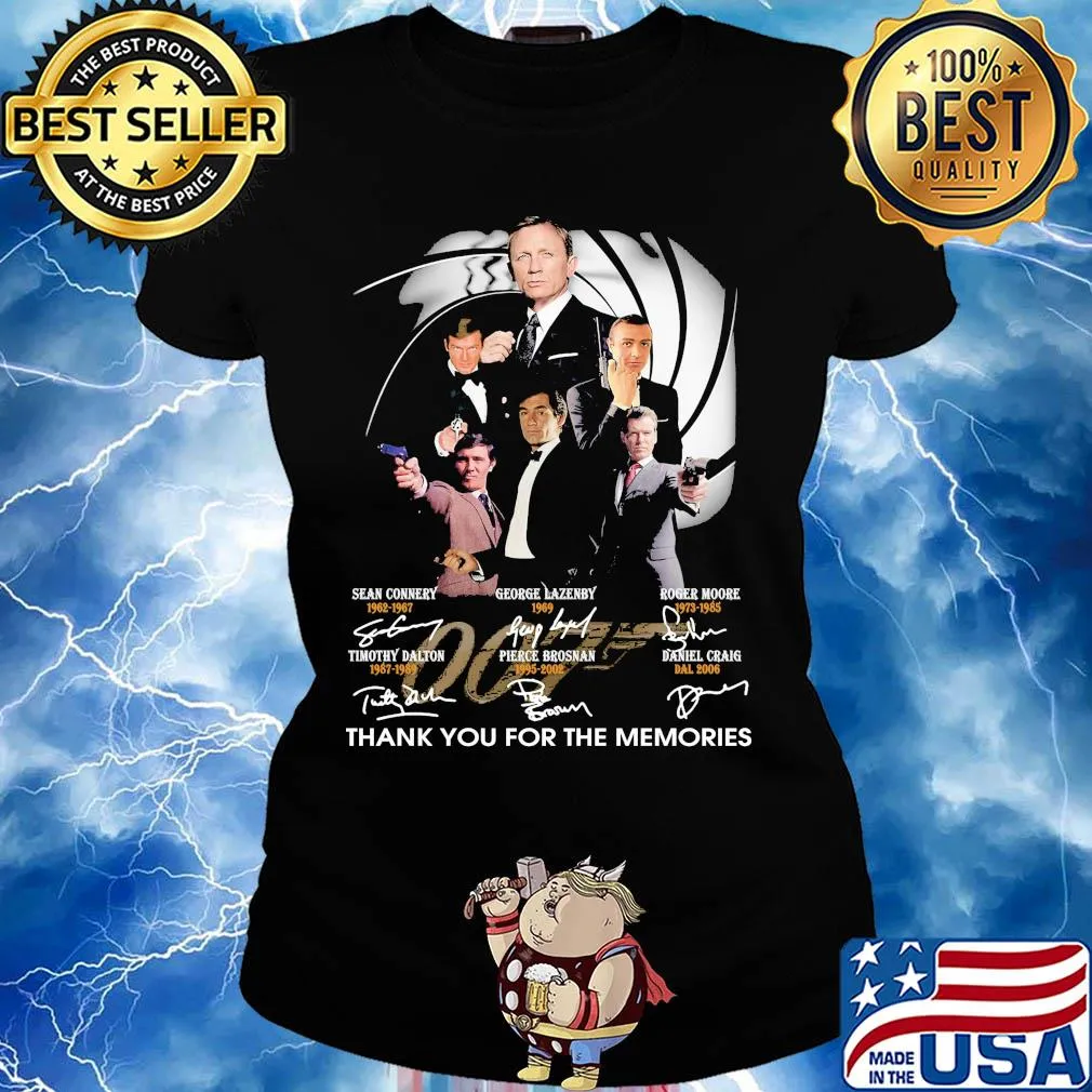 James bond 007 thank you for the memories signatures s Ladies tee