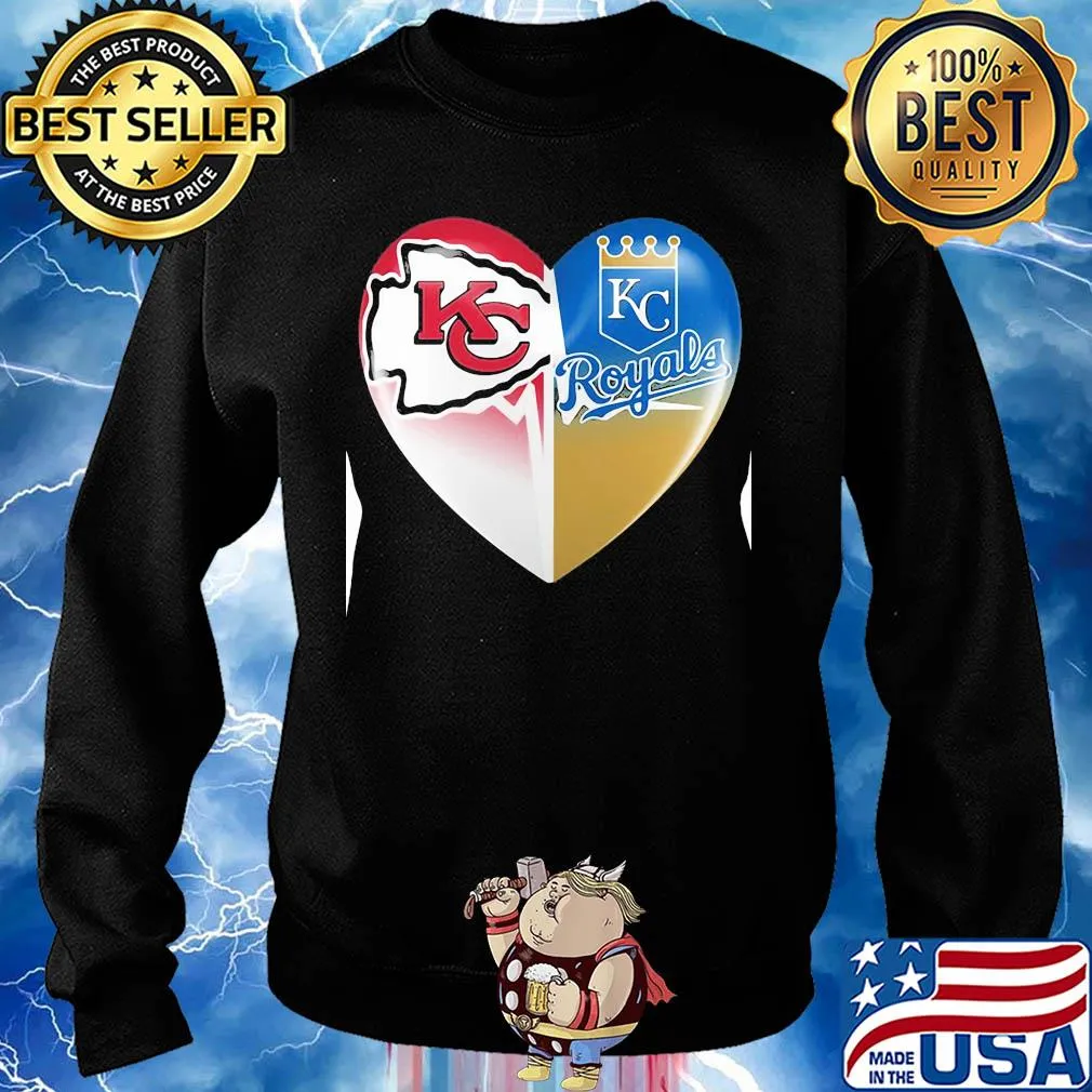 Kansas city chiefs and kansas city royals heart heartbeat s Sweater