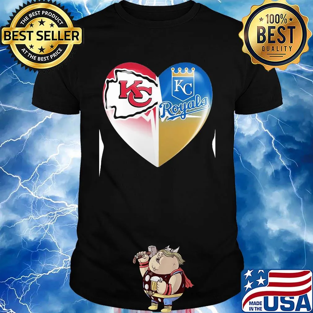 Kansas city chiefs and kansas city royals heart heartbeat shirt