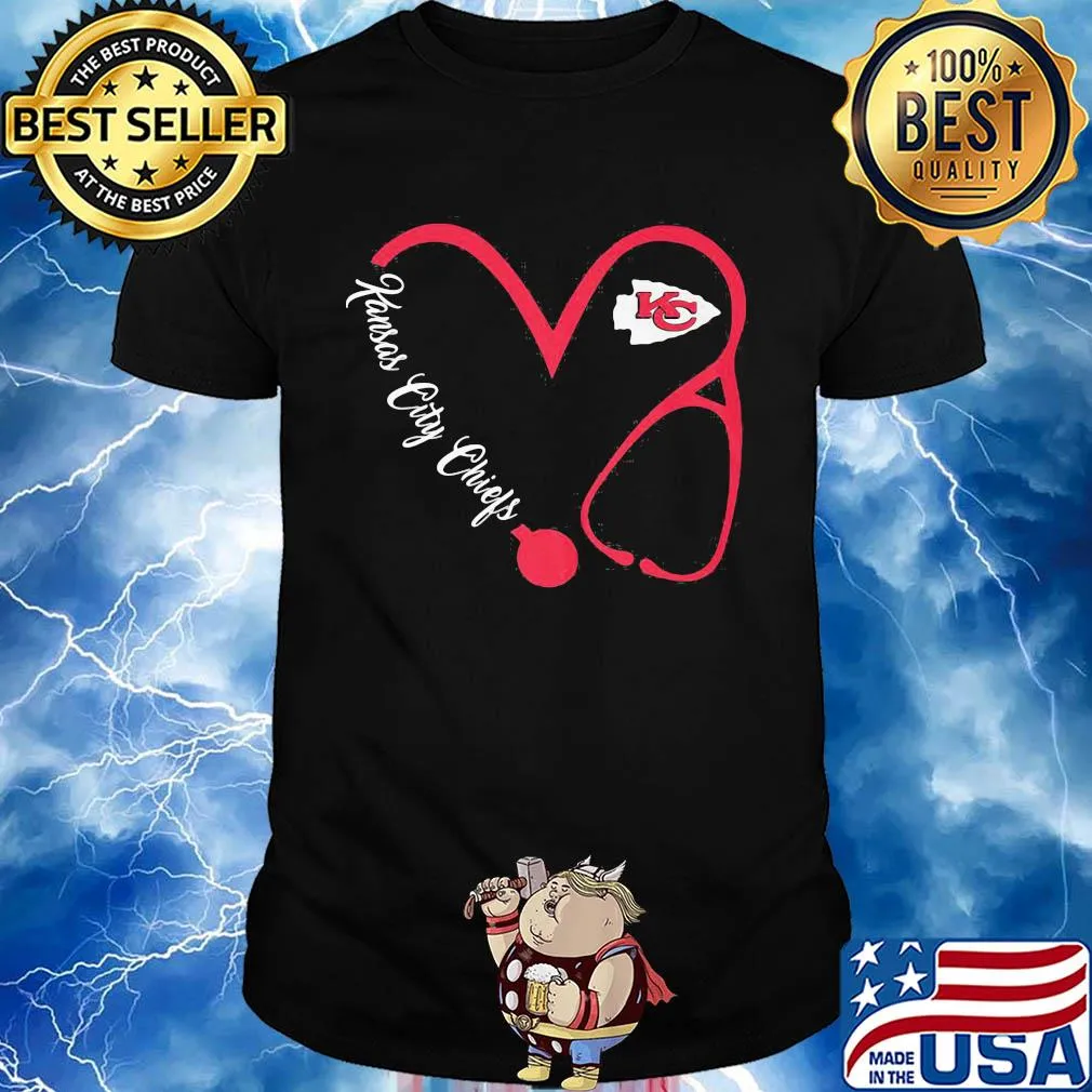 Kansas city chiefs football stethoscope heart shirt