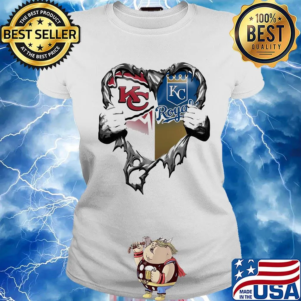 Kansas city chiefs vs kansas city royals heart hands s Ladies tee