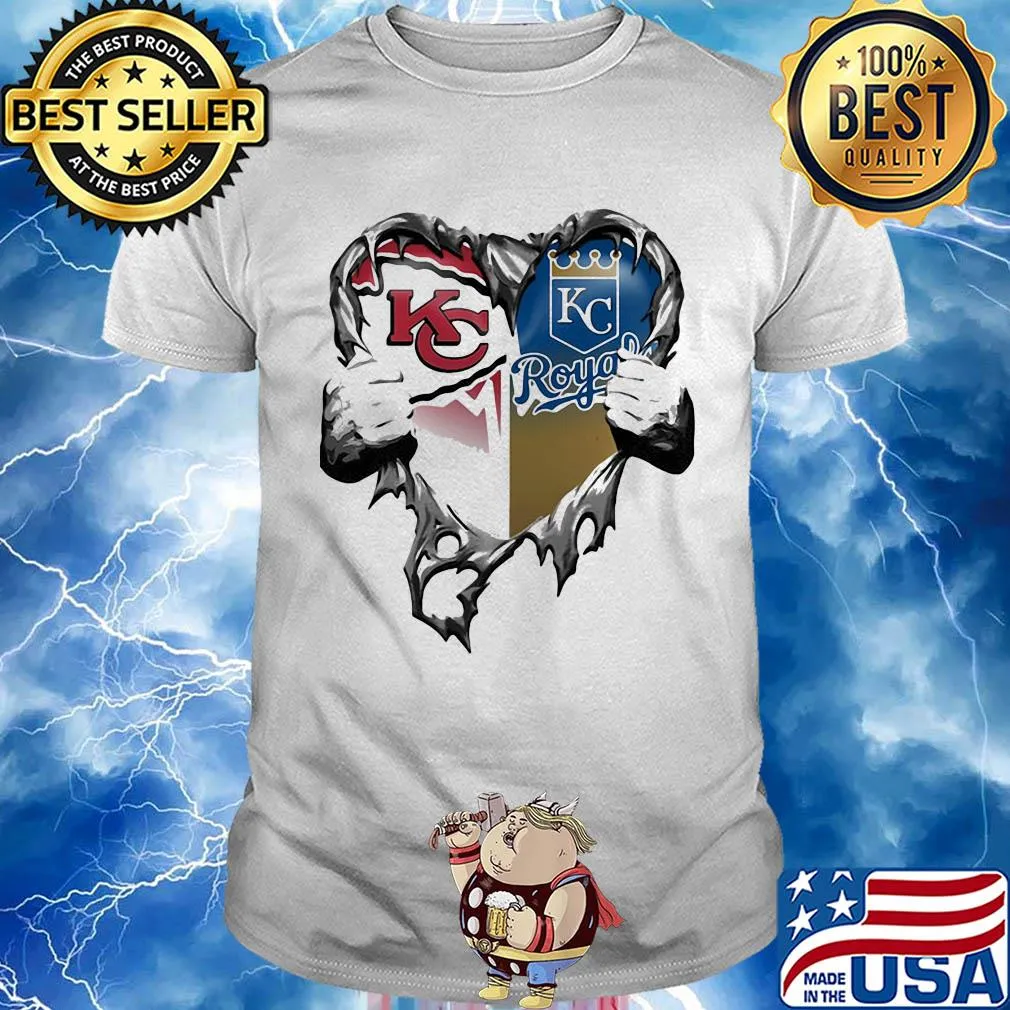 Kansas city chiefs vs kansas city royals heart hands shirt