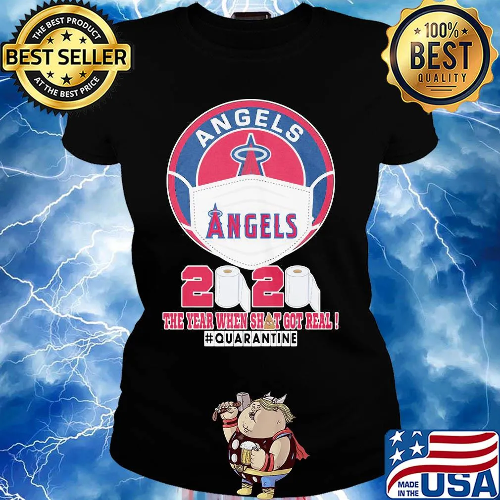 Los angeles angels mask 2020 the year when shit got real quarantine toilet paper s Ladies tee