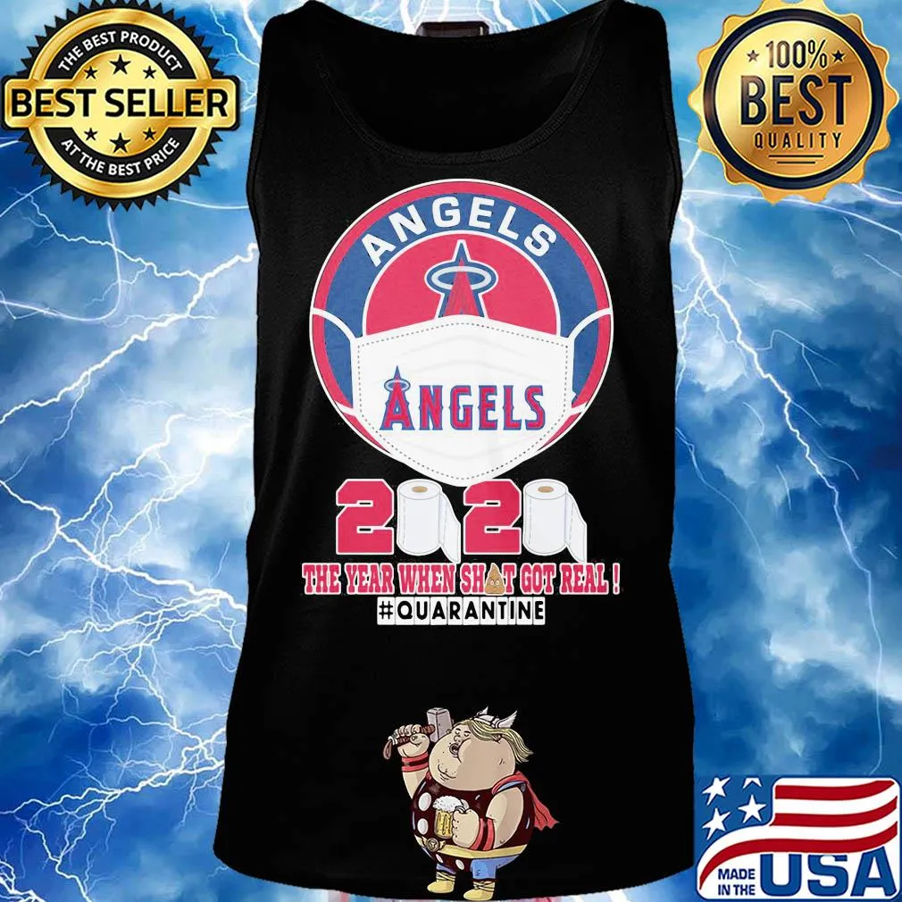 Los angeles angels mask 2020 the year when shit got real quarantine toilet paper s Tank top
