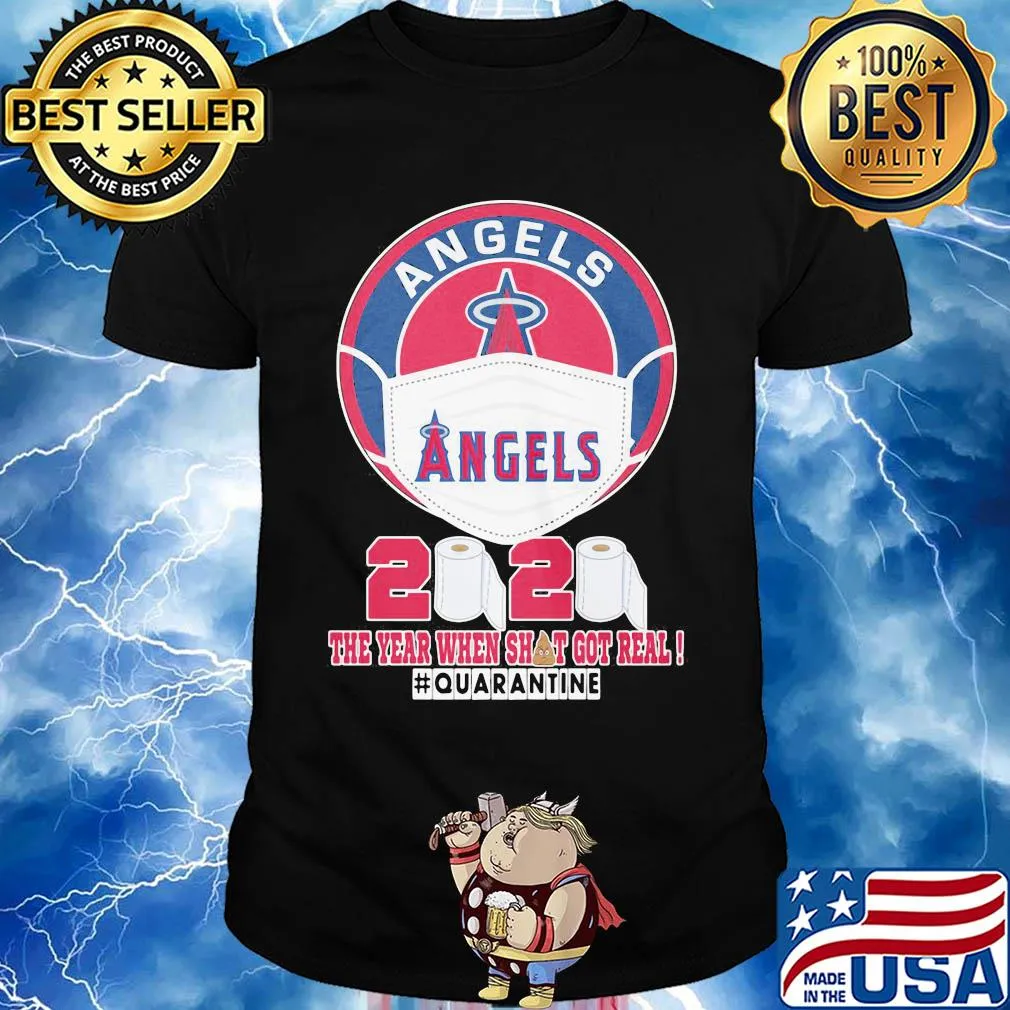 Los angeles angels mask 2020 the year when shit got real quarantine toilet paper shirt