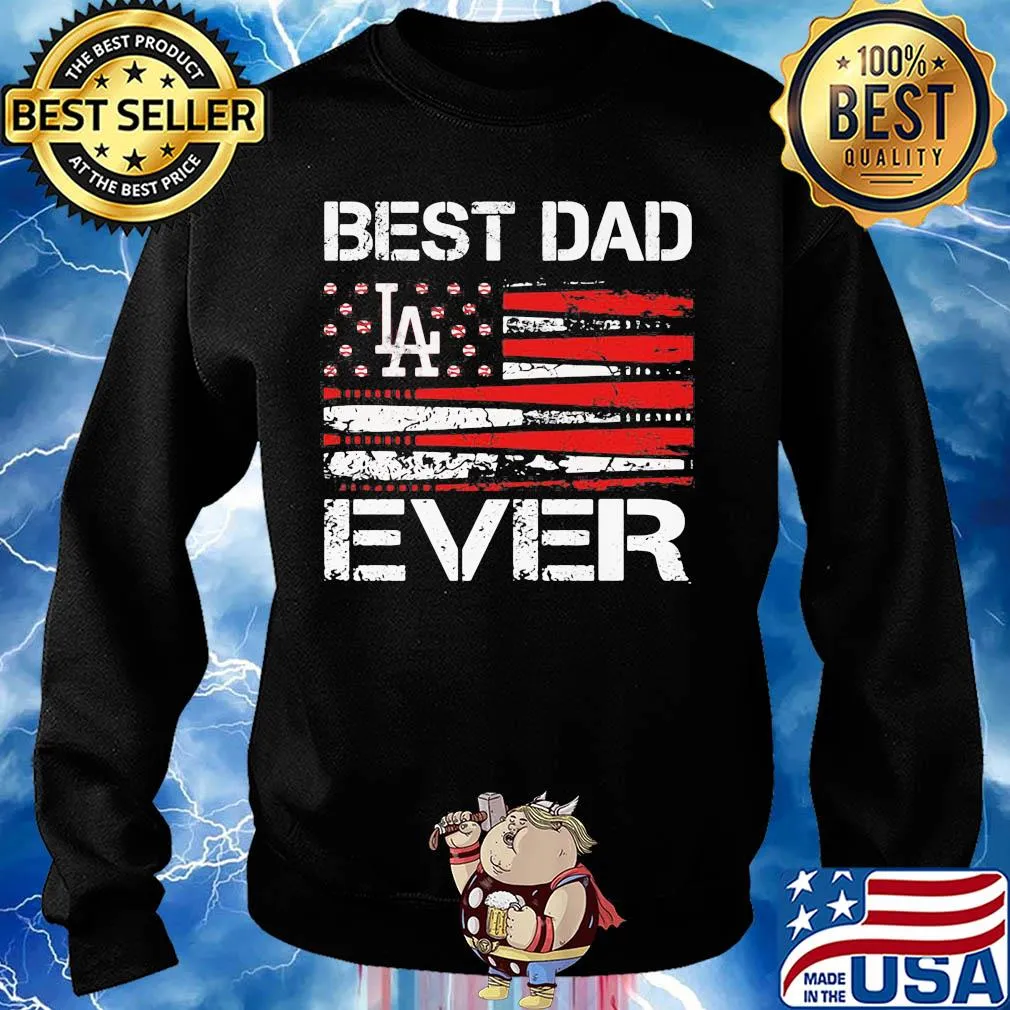 Los angeles dodgers best dad ever american flag happy father's day s Sweater