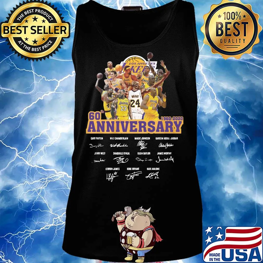 Los angeles lakers basketball team 60th anniversary 1960 2020 signatures s Tank top