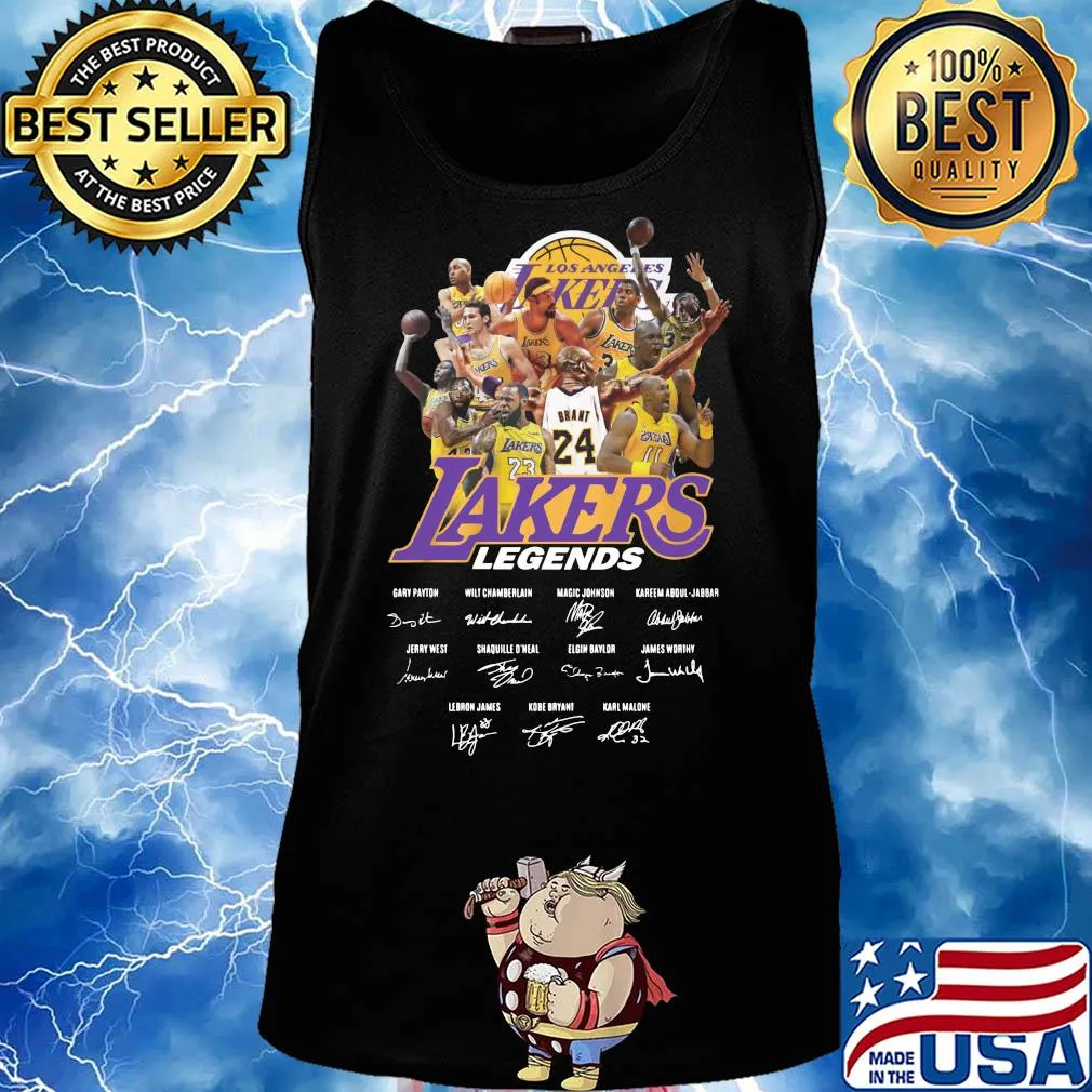 Los angeles lakers basketball team legends signatures s Tank top