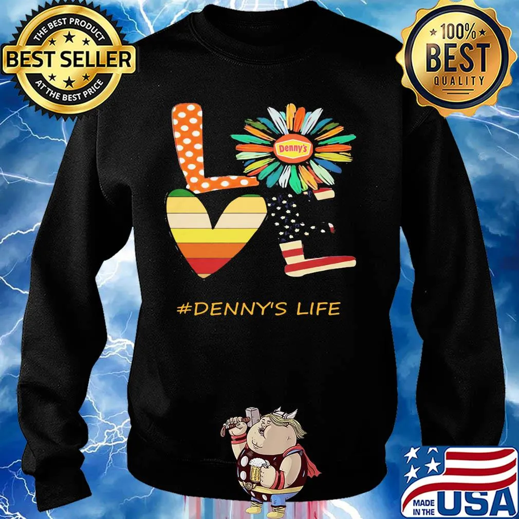 Love denny's life flower american flag vintage s Sweater