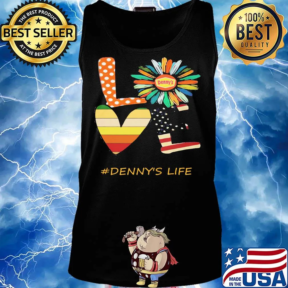 Love denny's life flower american flag vintage s Tank top