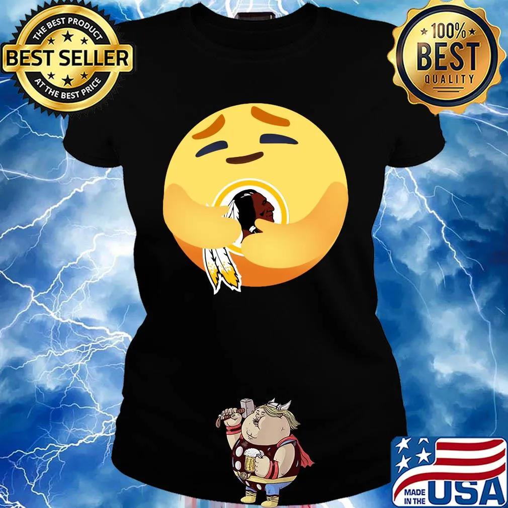 Love the washington redskins love hug facebook care emoji s Ladies tee