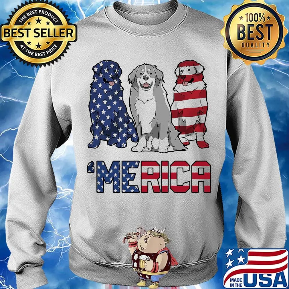 Merica Bernese Mountain Dog American flag veteran Independence Day s Sweater