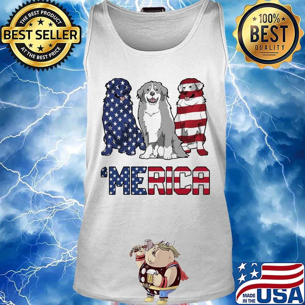 Merica Bernese Mountain Dog American flag veteran Independence Day s Tank top