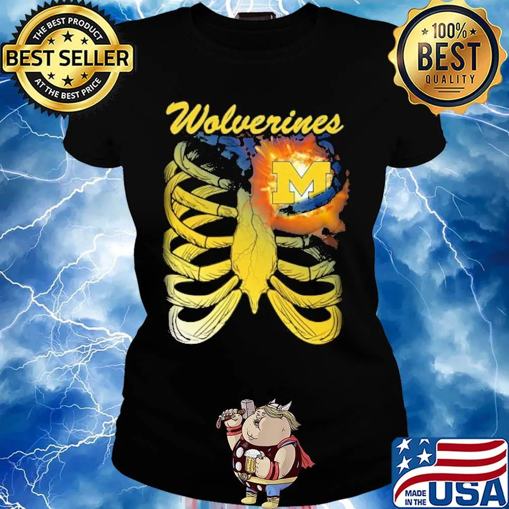 Michigan Wolverines Bone heart s Ladies tee