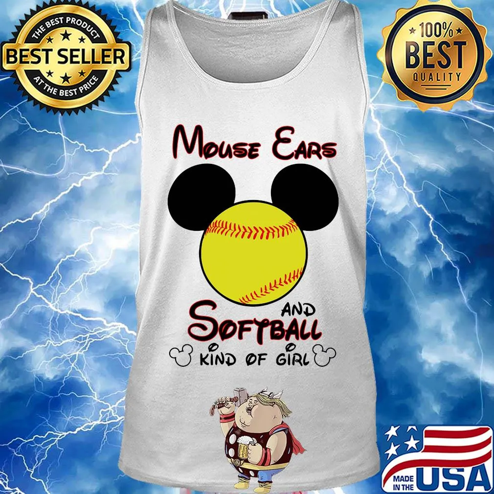 Mickey mouse ears and softball kind of girl s Tank top