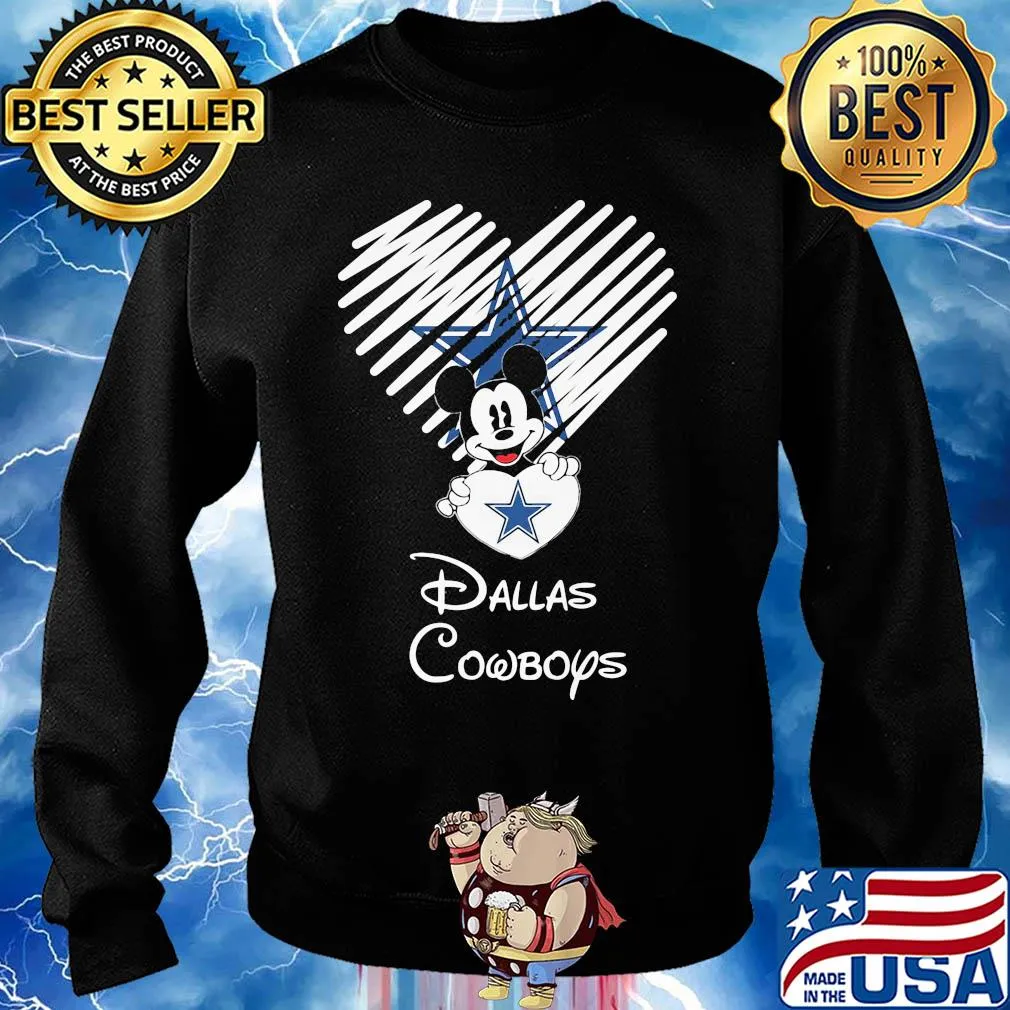 Mickey mouse hug heart dallas cowboys logo s Sweater