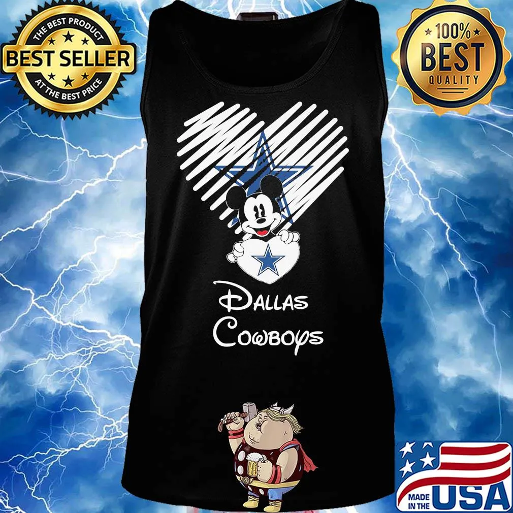 Mickey mouse hug heart dallas cowboys logo s Tank top
