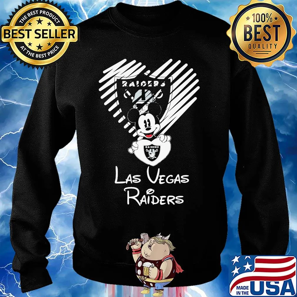 Mickey mouse hug heart las vegas raiders logo s Sweater