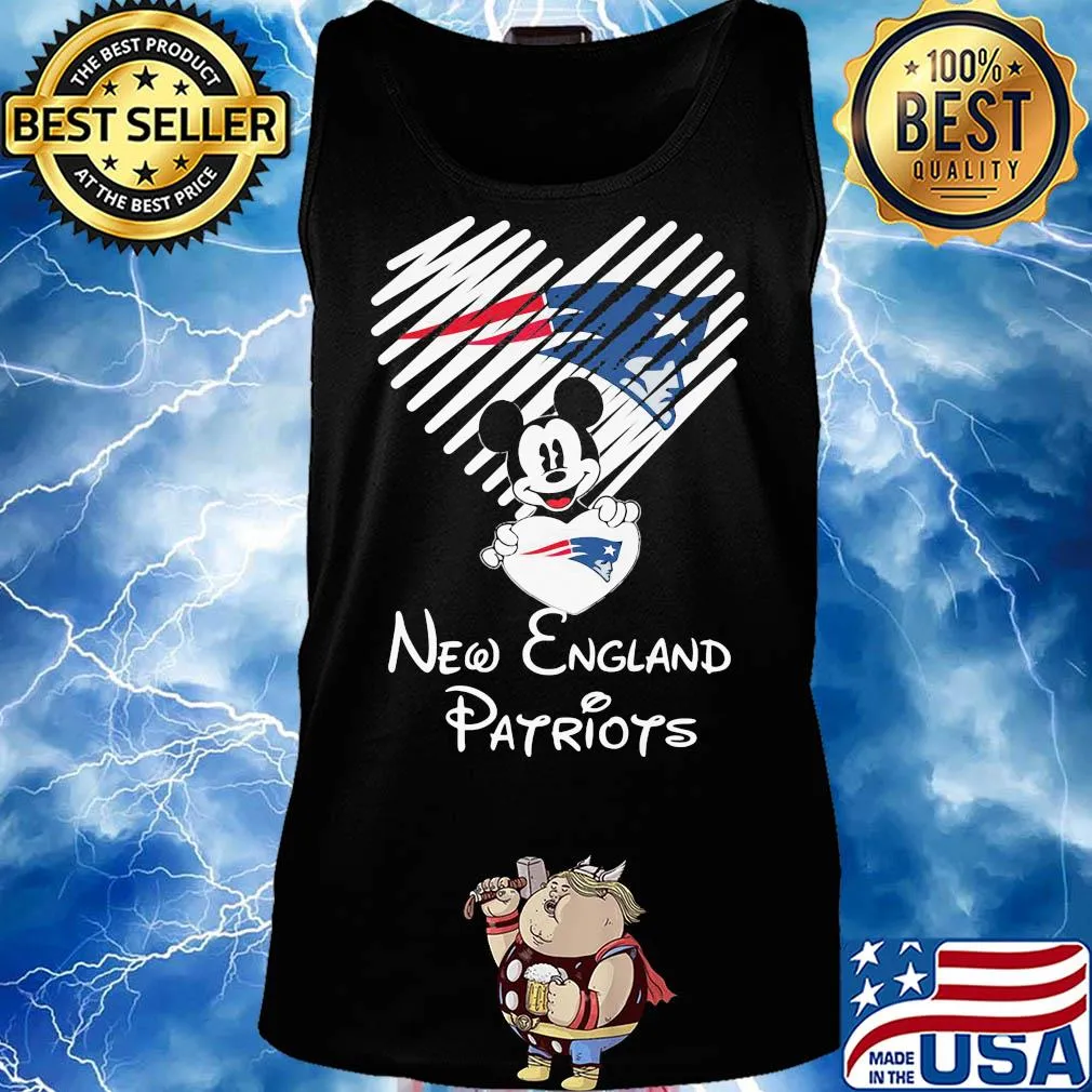 Mickey mouse hug heart new england patriots logo s Tank top