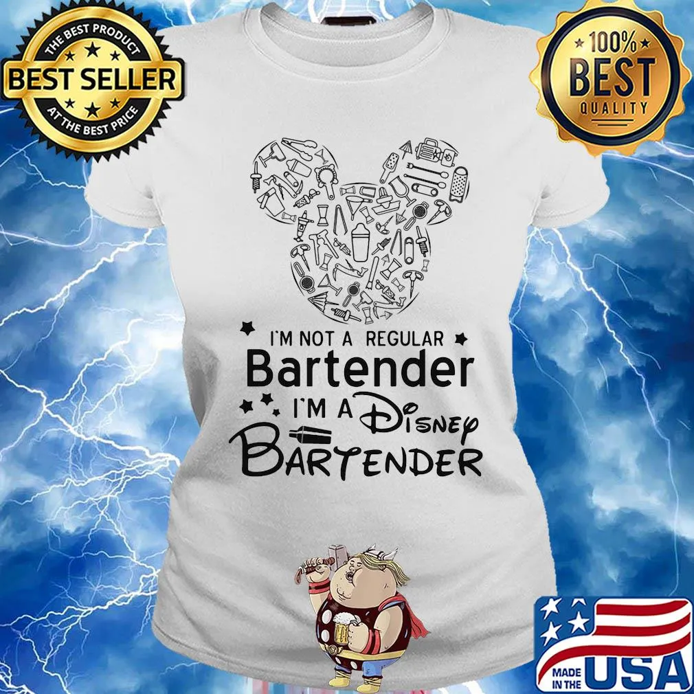 Mickey mouse I'm not a regular bartender I'm a disney bartender s Ladies tee