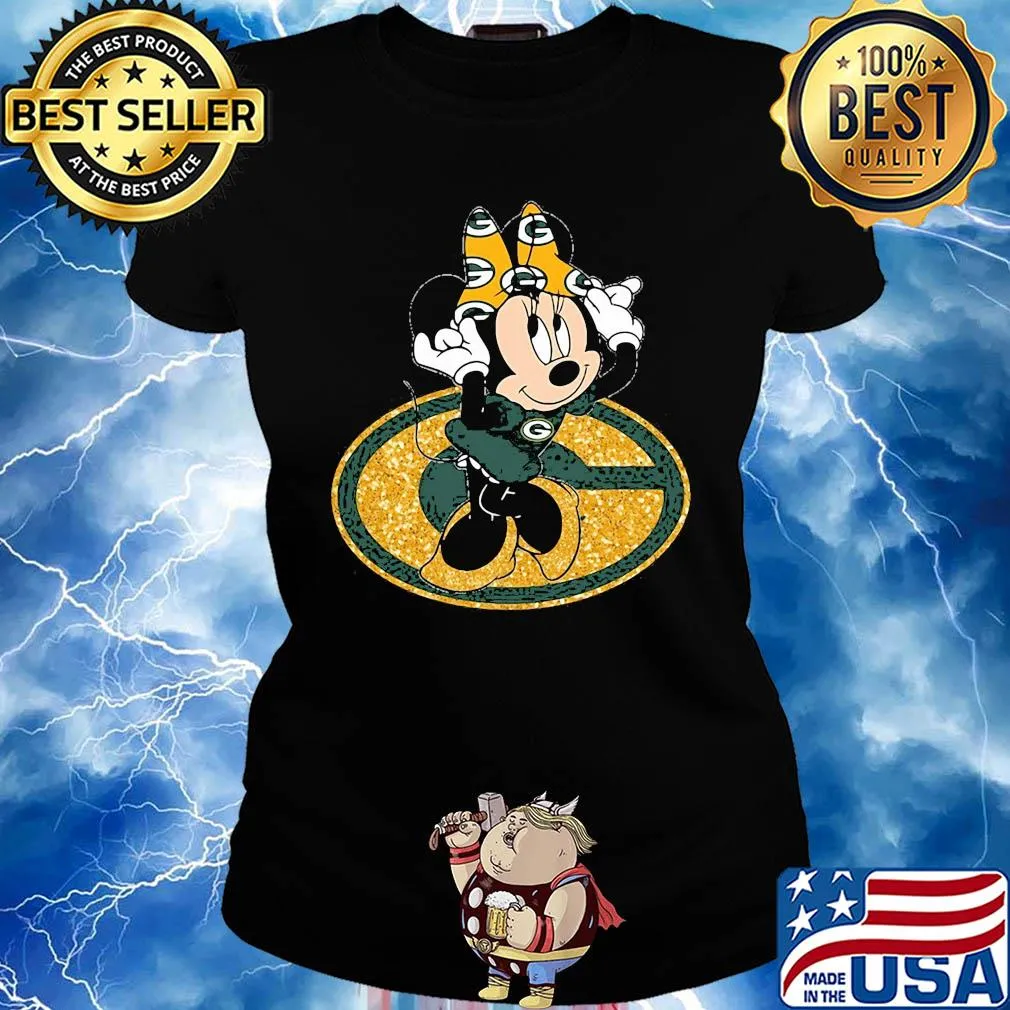 Minnie mouse green bay packers diamond s Ladies tee