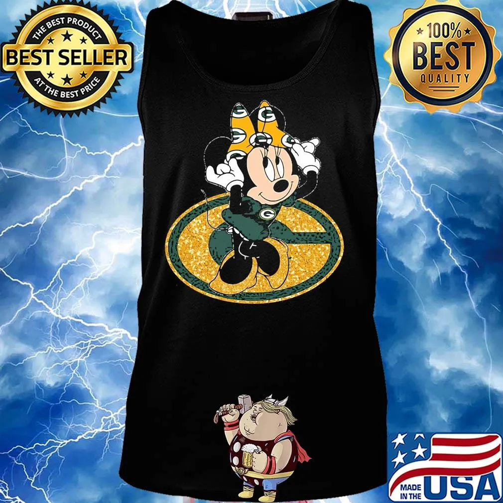 Minnie mouse green bay packers diamond s Tank top