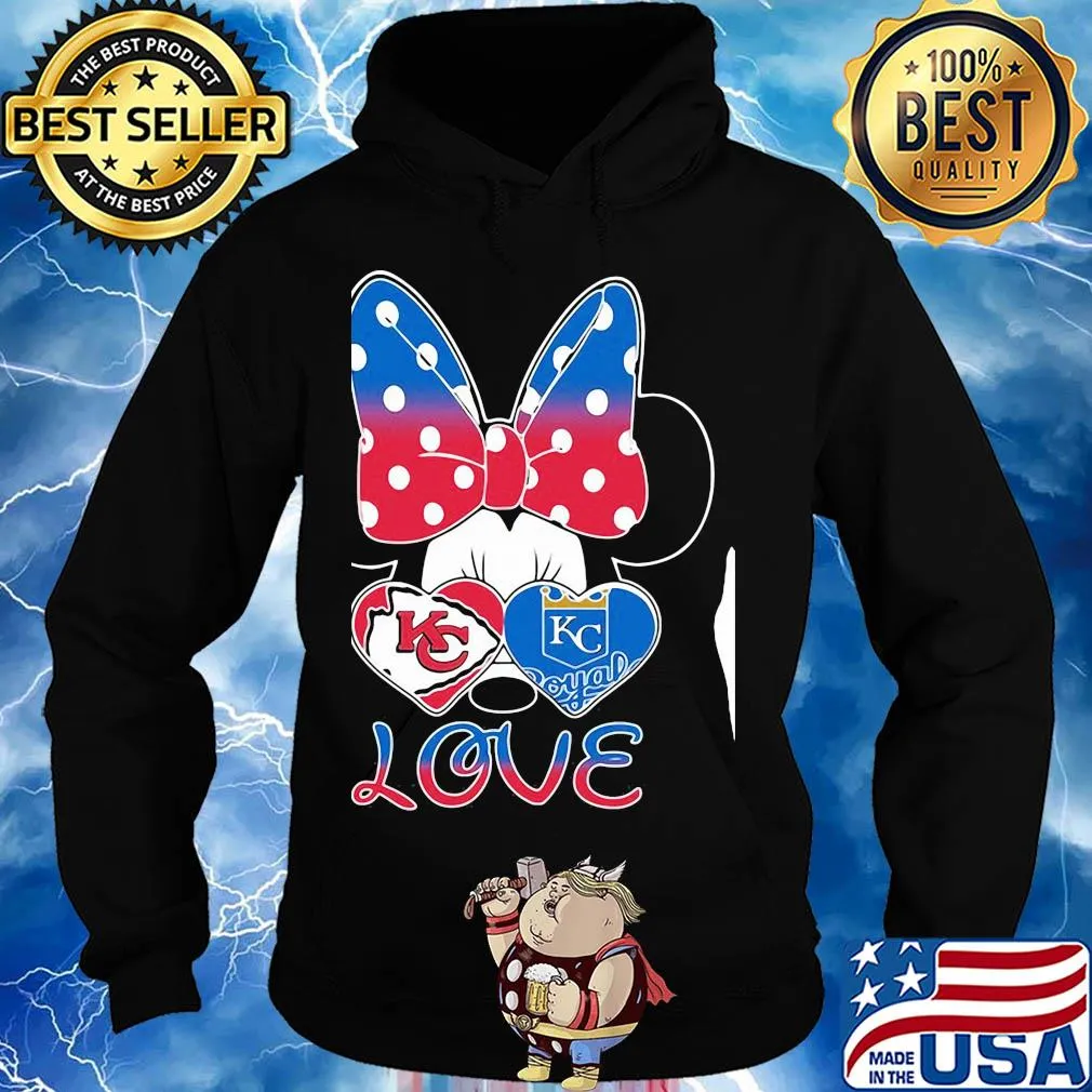 Minnie mouse kansas city chiefs and kansas city royals love s Hoodie