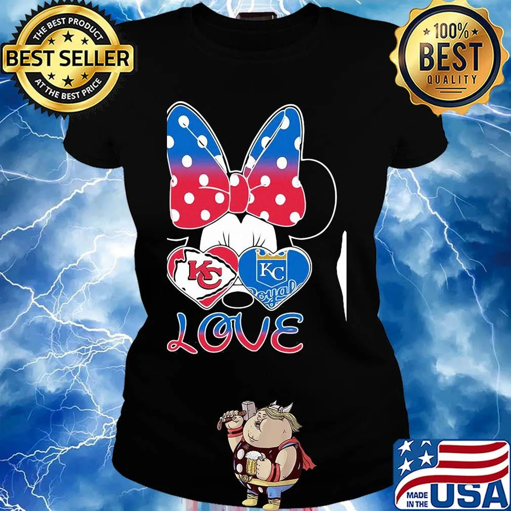 Minnie mouse kansas city chiefs and kansas city royals love s Ladies tee