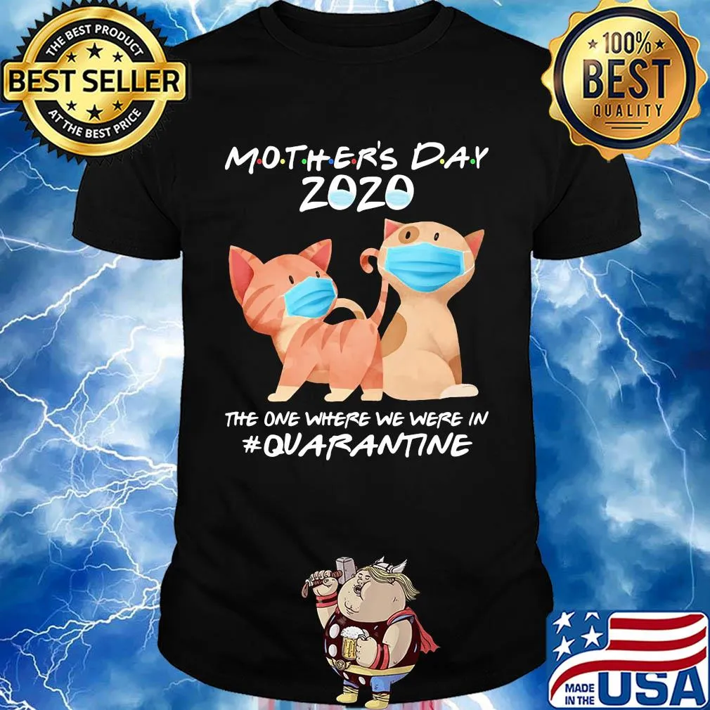 Mother's day 2020 the one where we were in quarantine Cat mask shirt