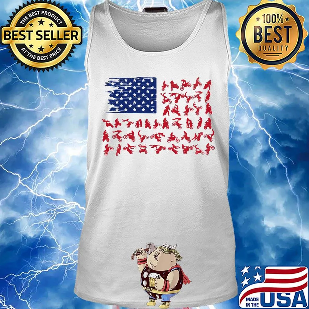 Motocross American flag veteran Independence Day s Tank top