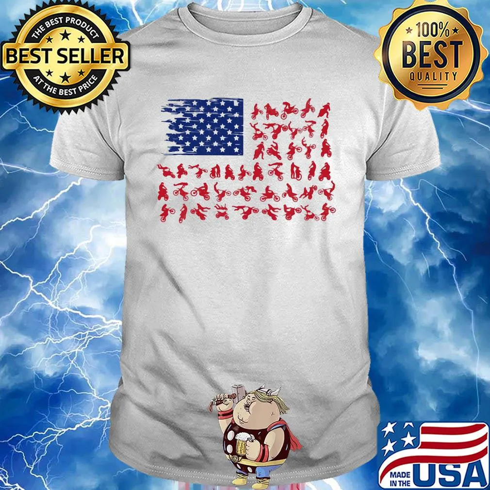 Motocross American flag veteran Independence Day shirt