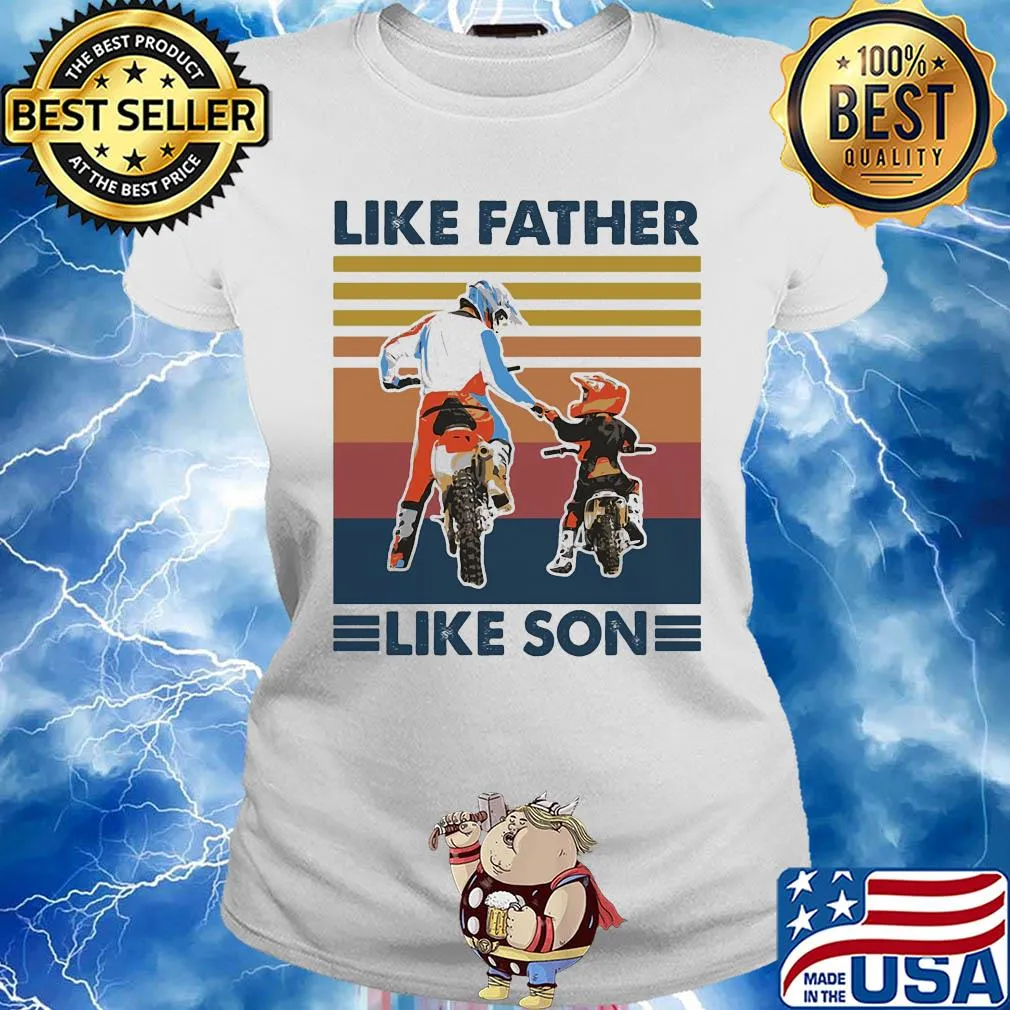 Motocross like father like son vintage s Ladies tee