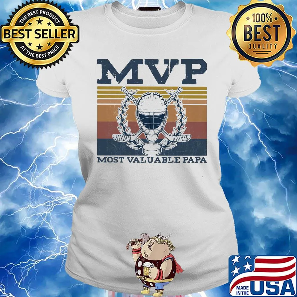 MVP most valuable papa Hockey vintage s Ladies tee