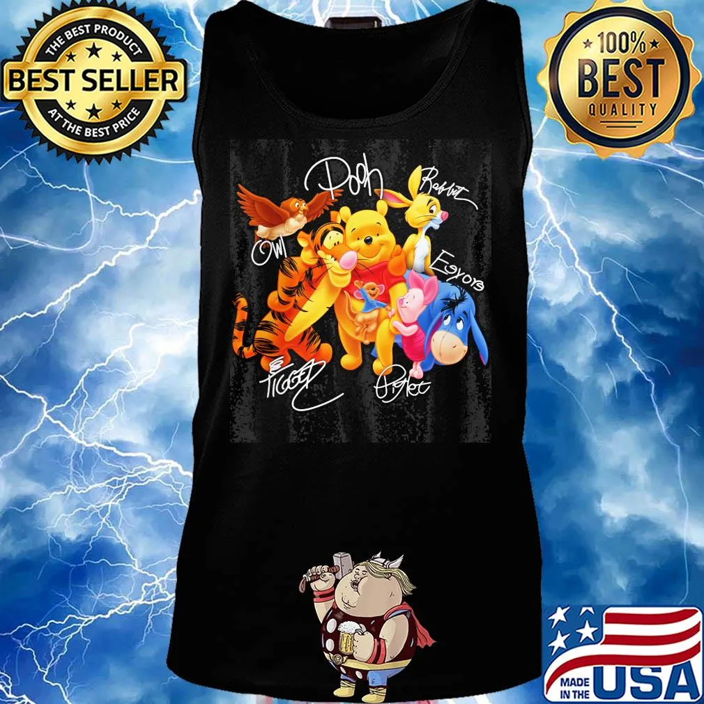 My friends tigger & pooh cartoon characters signatures s Tank top