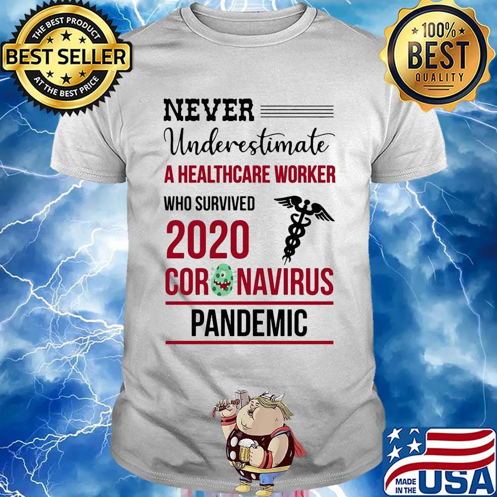 Never underestimate a healthcare worker who survived 2020 coronavirus pandemic shirt