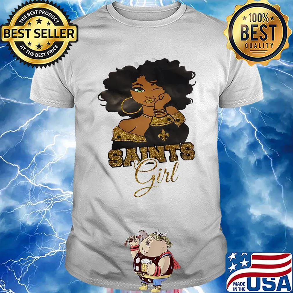 New orleans saints football black girl shirt