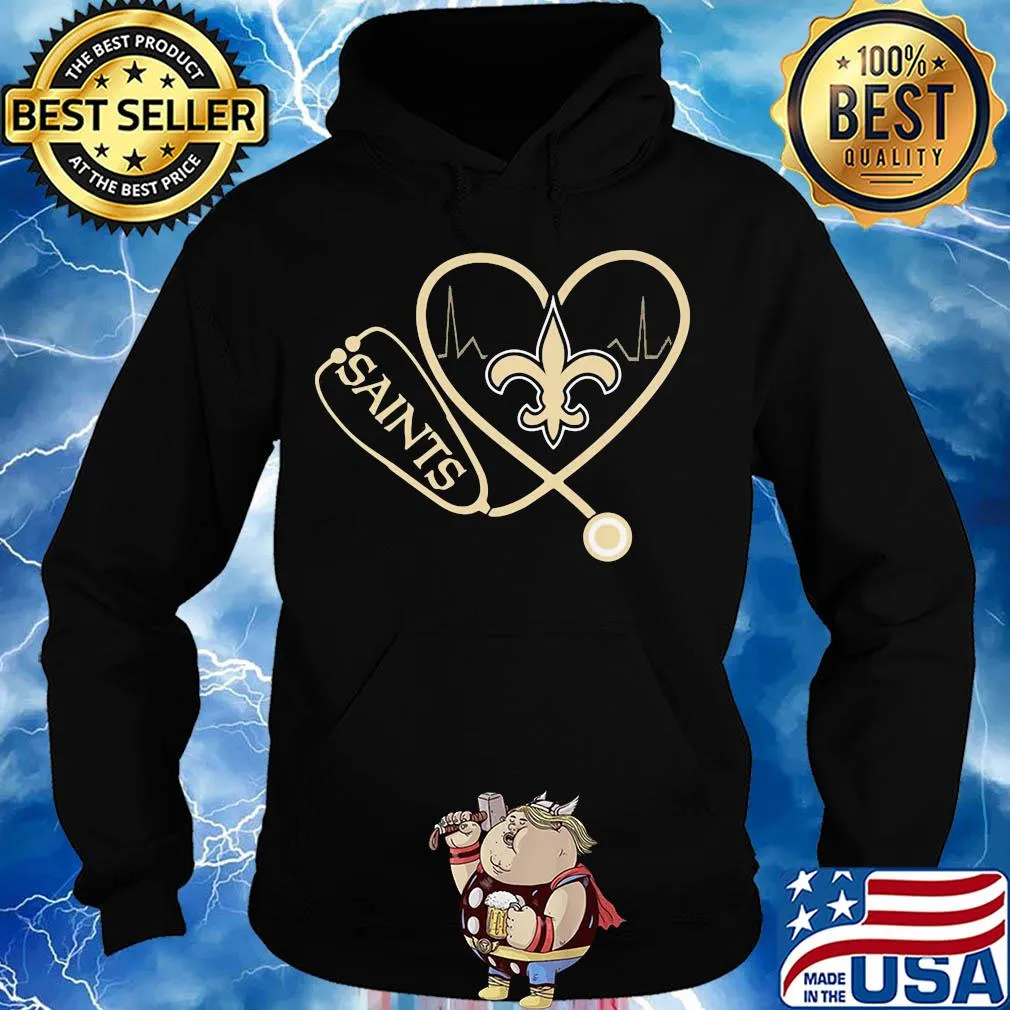 New orleans saints football stethoscope heart s Hoodie