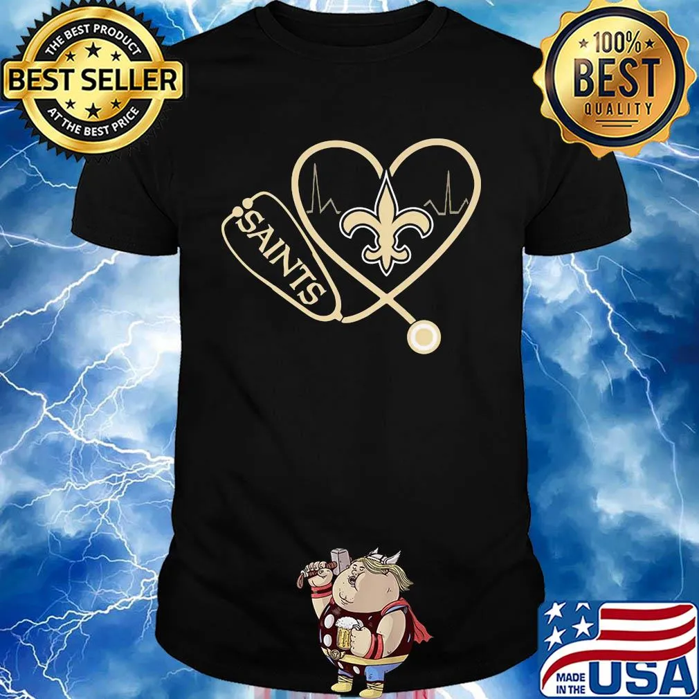 New orleans saints football stethoscope heart shirt