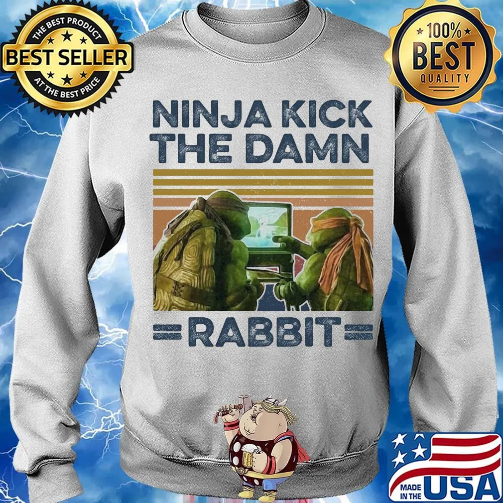 Ninja kick the damn rabbit vintage s Sweater