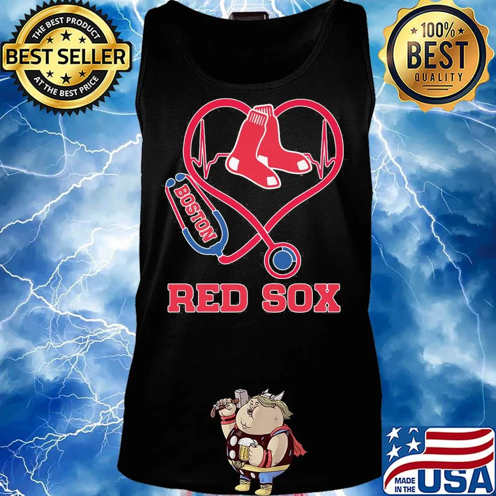 Nurse boston red sox baseball stethoscope heartbeat s Tank top