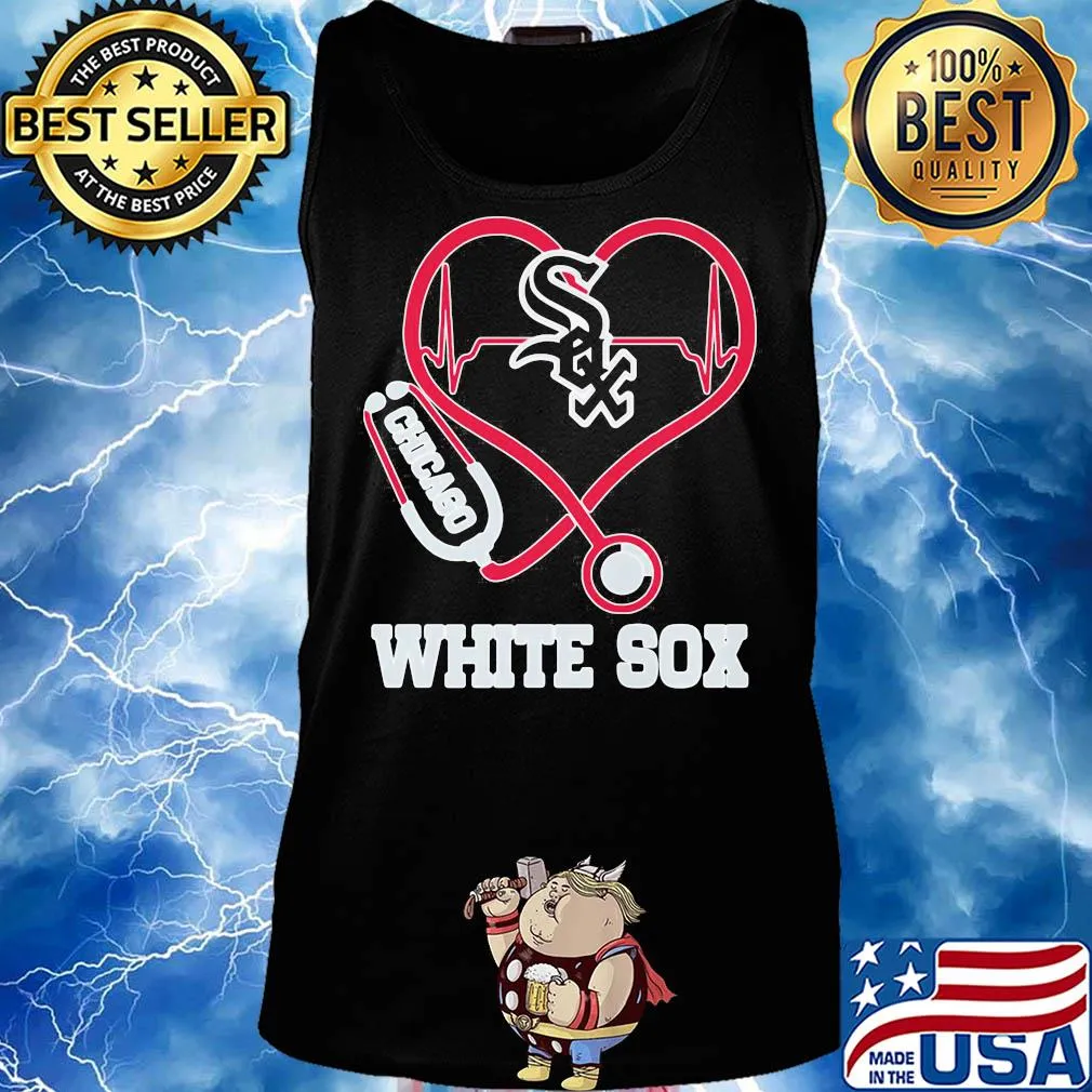Nurse chicago white sox baseball stethoscope heartbeat s Tank top