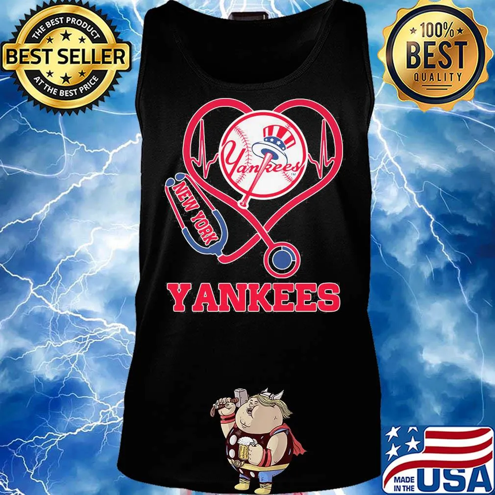 Nurse new york yankees stethoscope heartbeat s Tank top
