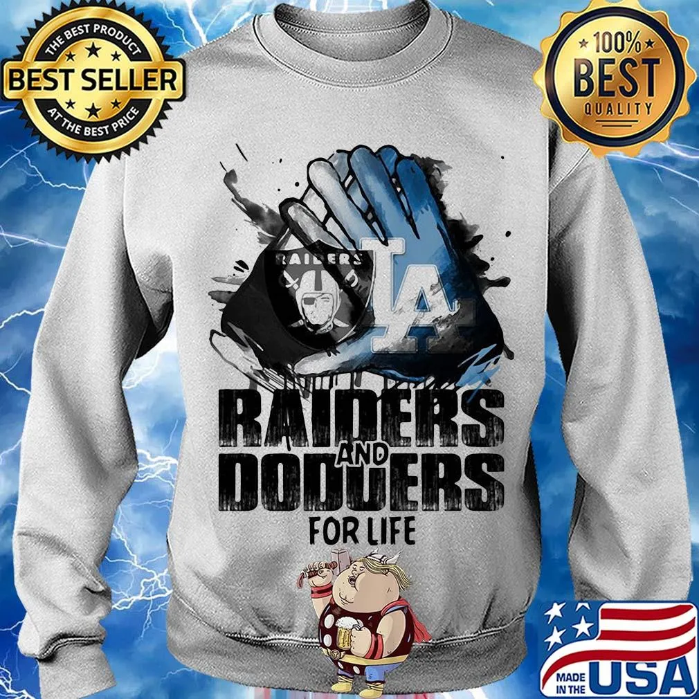 Oakland Raiders and los angeles dodgers for life art s Sweater
