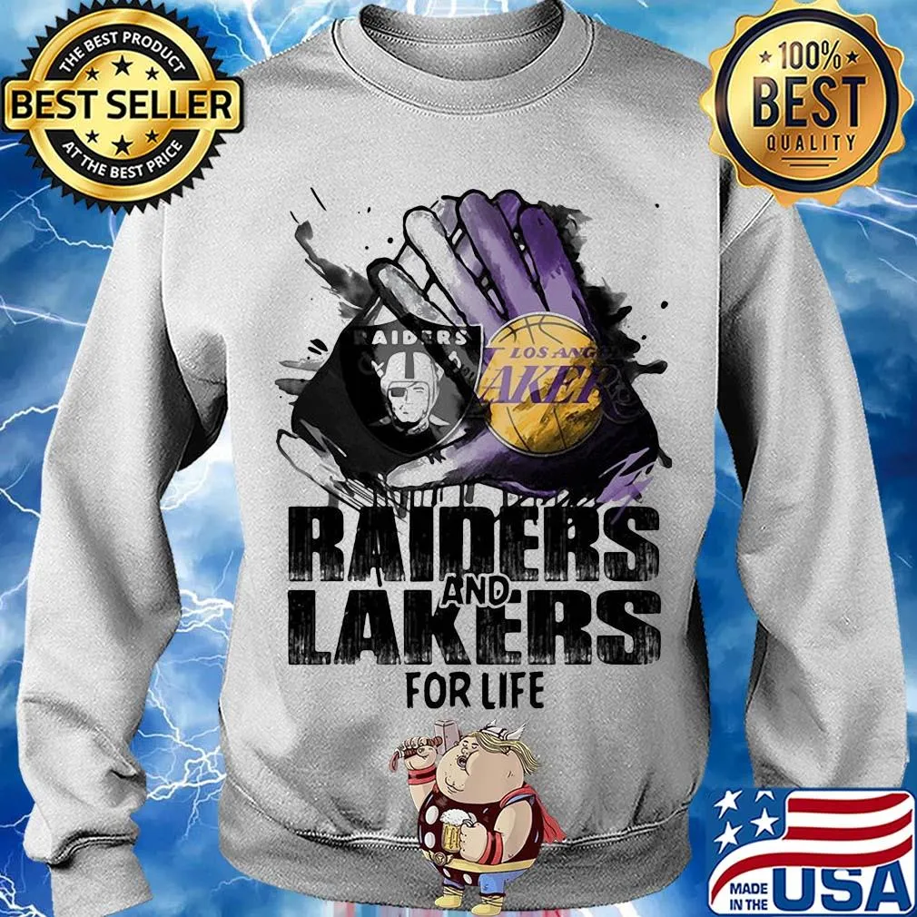 Oakland Raiders and los angeles lakers for life art s Sweater