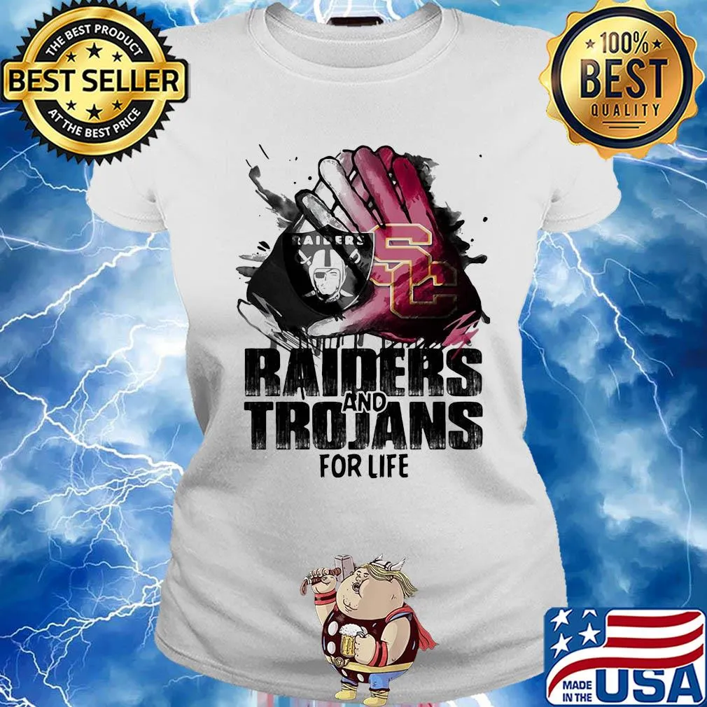 Oakland raiders and southern california trojans for life art s Ladies tee